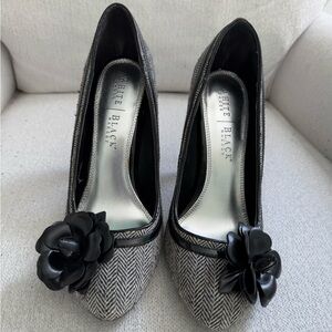 WHBM black pattern high heels. Size 9.5M Almost new!! Barely worn. Gorgeous!